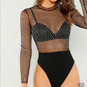 Shein mesh black body suit